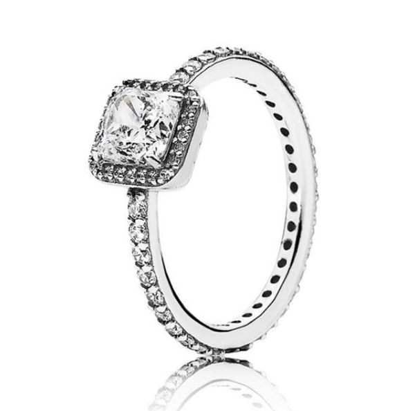 оригинальные 925 silver четыре лапка элегантность с кристаллом пан кольца для женщин свадебные подарки fine jewelry, Slivery;golden